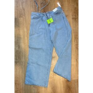 Sam Edelman Light Blue Cropped Wide-Leg Jeans
